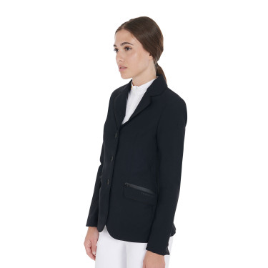 Wettkampfjacke Damen aus technischem Stretchstoff Equestro Schwarz