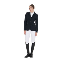 Wettkampfjacke Damen aus technischem Stretchstoff Equestro Schwarz