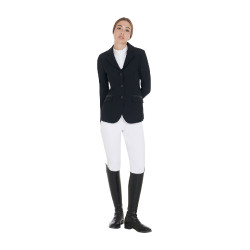 Wettkampfjacke Damen aus technischem Stretchstoff Equestro Schwarz