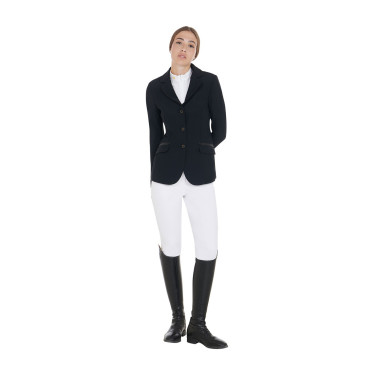 Wettkampfjacke Damen aus technischem Stretchstoff Equestro Schwarz