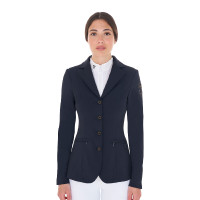 Wettkampfjacke Damen mit kontrastbesticktem Logo Equestro Marineblazer Marineblau Wettkampfjacke Damen mit kontrastbesticktem Logo Equestro Marineblazer Marineblau