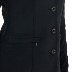 Wettkampfjacke Damen mit kontrastbesticktem Logo Equestro Schwarz