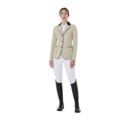 Wettkampfjacke mit 3 Knöpfen Damen Elegance Equestro Oxford-Tan Rosa Wettkampfjacke mit 3 Knöpfen Damen Elegance Equestro Oxford-Tan Rosa