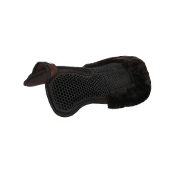 Hintere Schabracke aus Schaffell und vordere Gel-Schabracke Acavallo Braun / braun