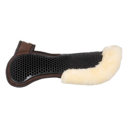 Hintere Schabracke aus Schaffell und vordere Gel-Schabracke Acavallo Braun / Natur