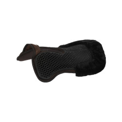 Hintere Schabracke aus Schaffell und vordere Gel-Schabracke Acavallo Braun / Schwarz