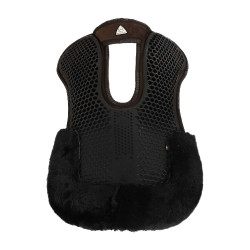 Hintere Schabracke aus Schaffell und vordere Gel-Schabracke Acavallo Braun / Schwarz