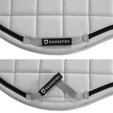 Spring-Sattelpad aus atmungsaktivem technischem Gewebe Elegance Equestro Kollektion Weiß Weiß Spring-Sattelpad aus atmungsaktivem technischem Gewebe Elegance Equestro Kollektion Weiß Weiß