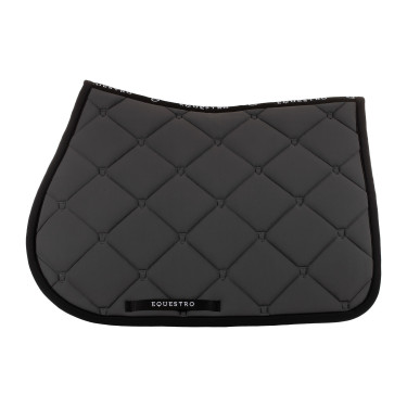Spring-Sattelpad aus technischem Stoff Black Line Edition Equestro Asphalt Grau