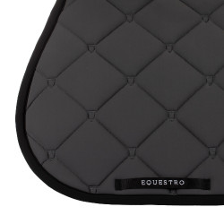 Spring-Sattelpad aus technischem Stoff Black Line Edition Equestro Asphalt Grau