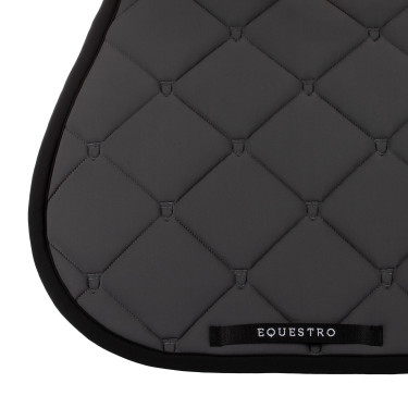 Spring-Sattelpad aus technischem Stoff Black Line Edition Equestro Asphalt Grau