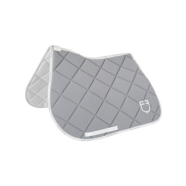 Spring-Satteldecke aus technischem Gewebe mit GP Equestro-Logo Grau / Weiß