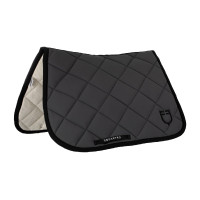 Spring-Sattelpad aus technischem Stoff mit gesticktem Logo Black Line Edition Equestro Dampfblau Grau