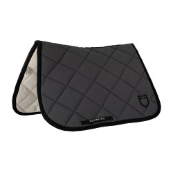 Spring-Sattelpad aus technischem Stoff mit gesticktem Logo Black Line Edition Equestro Dampfblau Grau