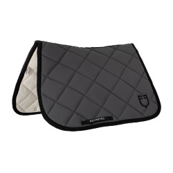Spring-Sattelpad aus technischem Stoff mit gesticktem Logo Black Line Edition Equestro Dampfblau Grau