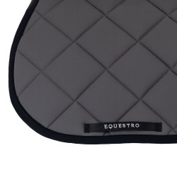 Spring-Sattelpad aus technischem Stoff mit gesticktem Logo Black Line Edition Equestro Dampfblau Grau