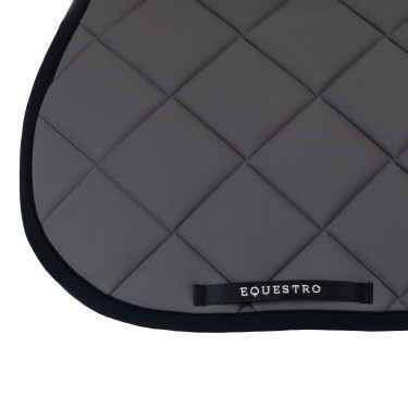 Spring-Sattelpad aus technischem Stoff mit gesticktem Logo Black Line Edition Equestro Dampfblau Grau