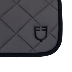 Spring-Sattelpad aus technischem Stoff mit gesticktem Logo Black Line Edition Equestro Dampfblau Grau