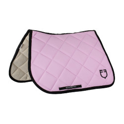 Spring-Sattelpad aus technischem Stoff mit gesticktem Logo Black Line Edition Equestro Orchideen-Bouquet Rosa