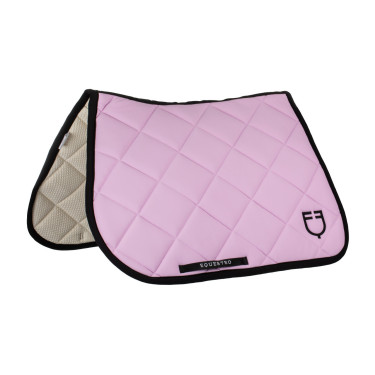 Spring-Sattelpad aus technischem Stoff mit gesticktem Logo Black Line Edition Equestro Orchideen-Bouquet Rosa