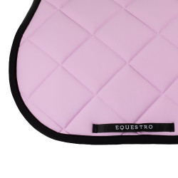 Spring-Sattelpad aus technischem Stoff mit gesticktem Logo Black Line Edition Equestro Orchideen-Bouquet Rosa