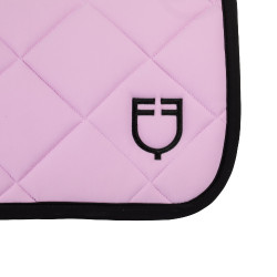 Spring-Sattelpad aus technischem Stoff mit gesticktem Logo Black Line Edition Equestro Orchideen-Bouquet Rosa