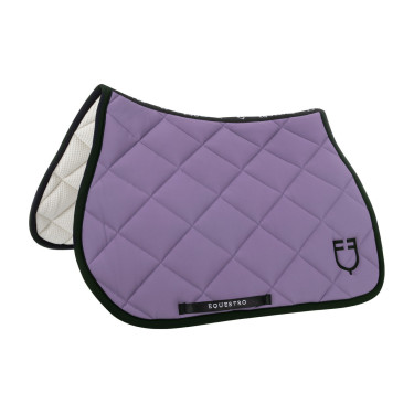 Spring-Sattelpad aus technischem Stoff mit gesticktem Logo Black Line Edition Equestro Violette Dahlie Lila