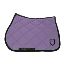 Spring-Sattelpad aus technischem Stoff mit gesticktem Logo Black Line Edition Equestro Violette Dahlie Lila