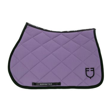 Spring-Sattelpad aus technischem Stoff mit gesticktem Logo Black Line Edition Equestro Violette Dahlie Lila
