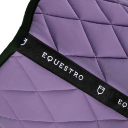 Spring-Sattelpad aus technischem Stoff mit gesticktem Logo Black Line Edition Equestro Violette Dahlie Lila