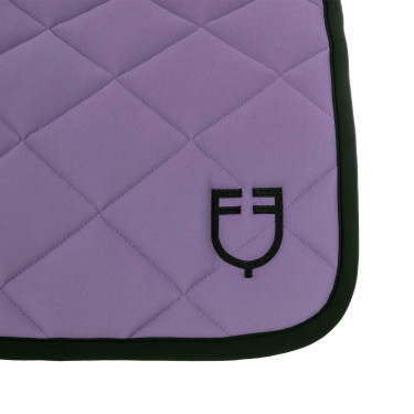 Spring-Sattelpad aus technischem Stoff mit gesticktem Logo Black Line Edition Equestro Violette Dahlie Lila