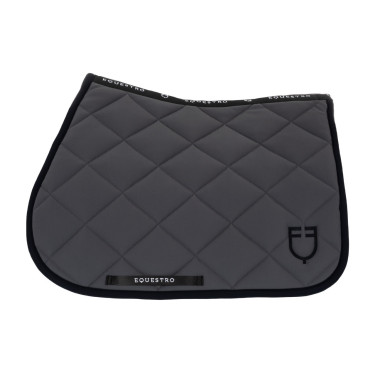 Spring-Sattelpad aus technischem Stoff mit gesticktem Logo Black Line Edition Equestro Asphalt Grau Spring-Sattelpad aus technischem Stoff mit gesticktem Logo Black Line Edition Equestro Asphalt Grau