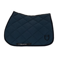 Spring-Sattelpad aus technischem Stoff mit gesticktem Logo Black Line Edition Equestro Marine Marineblau