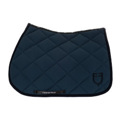 Spring-Sattelpad aus technischem Stoff mit gesticktem Logo Black Line Edition Equestro Marine Marineblau