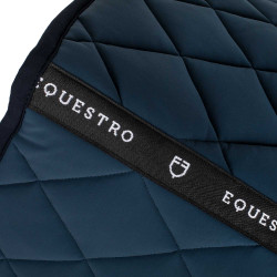 Spring-Sattelpad aus technischem Stoff mit gesticktem Logo Black Line Edition Equestro Marine Marineblau
