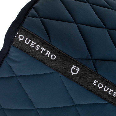 Spring-Sattelpad aus technischem Stoff mit gesticktem Logo Black Line Edition Equestro Marine Marineblau