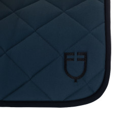 Spring-Sattelpad aus technischem Stoff mit gesticktem Logo Black Line Edition Equestro Marine Marineblau