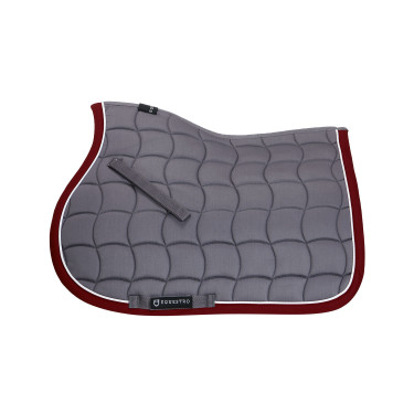 Spring-Satteldecke aus atmungsaktiver Baumwolle White Trim Equestro Grau / Rot Spring-Satteldecke aus atmungsaktiver Baumwolle White Trim Equestro Grau / Rot
