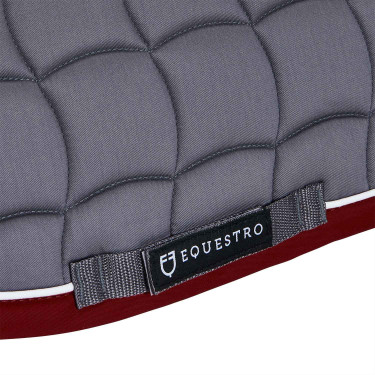 Spring-Satteldecke aus atmungsaktiver Baumwolle White Trim Equestro Grau / Rot Spring-Satteldecke aus atmungsaktiver Baumwolle White Trim Equestro Grau / Rot