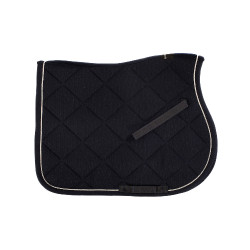 Satteldecke Springen aus Baumwolle mit Borten und Logo Diamond Equestro Marine Marineblau