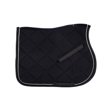 Satteldecke Springen aus Baumwolle mit Borten und Logo Diamond Equestro Marine Marineblau