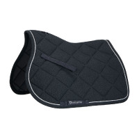 Satteldecke Springen aus Baumwolle mit Borte Diamond Equestro Grau