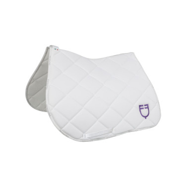 Spring-Satteldecke mit mehrfarbigem Logo GP Equestro Weiß / weiß / violett Dahlie Wei&amp;amp;amp;amp;amp;szlig;