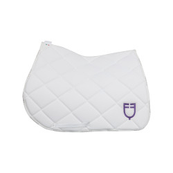 Spring-Satteldecke mit mehrfarbigem Logo GP Equestro Weiß / weiß / violett Dahlie Wei&amp;amp;amp;amp;amp;szlig;