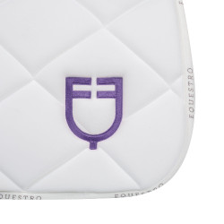 Spring-Satteldecke mit mehrfarbigem Logo GP Equestro Weiß / weiß / violett Dahlie Wei&amp;amp;amp;amp;amp;szlig;