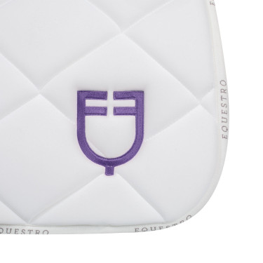 Spring-Satteldecke mit mehrfarbigem Logo GP Equestro Weiß / weiß / violett Dahlie Wei&amp;amp;amp;amp;amp;szlig;