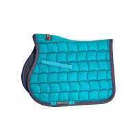 Spring-Satteldecke mit kontrastierenden Borten Red Trim Equestro Türkis / Rot / Marineblau