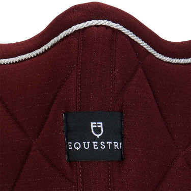 Tapis de selle de saut poney Diamond en coton avec galons Equestro Bordeaux
