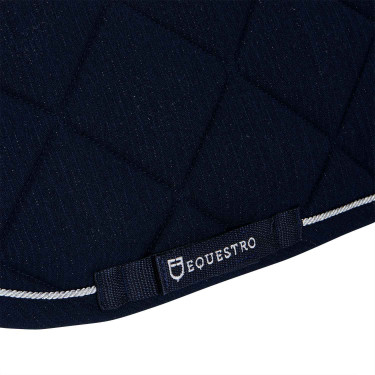 Spring-Satteldecke Pony Diamond aus Baumwolle mit Borten Equestro Marine Marineblau