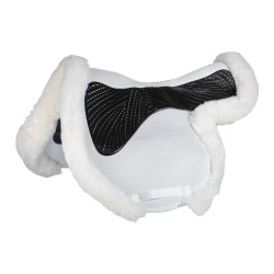 Sprungunterlage Numnah mit Gel-Grip auf beiden Seiten und kompletter Schafwollumrandung Acavallo Weiß / Schwarz Weiß Sprungunterlage Numnah mit Gel-Grip auf beiden Seiten und kompletter Schafwollumrandung Acavallo Weiß / Schwarz Weiß